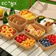 image 3 of ECONX 650ml Kraft Food Containers with Plastic Lids Rectangular Takeaway Food Box 50pc