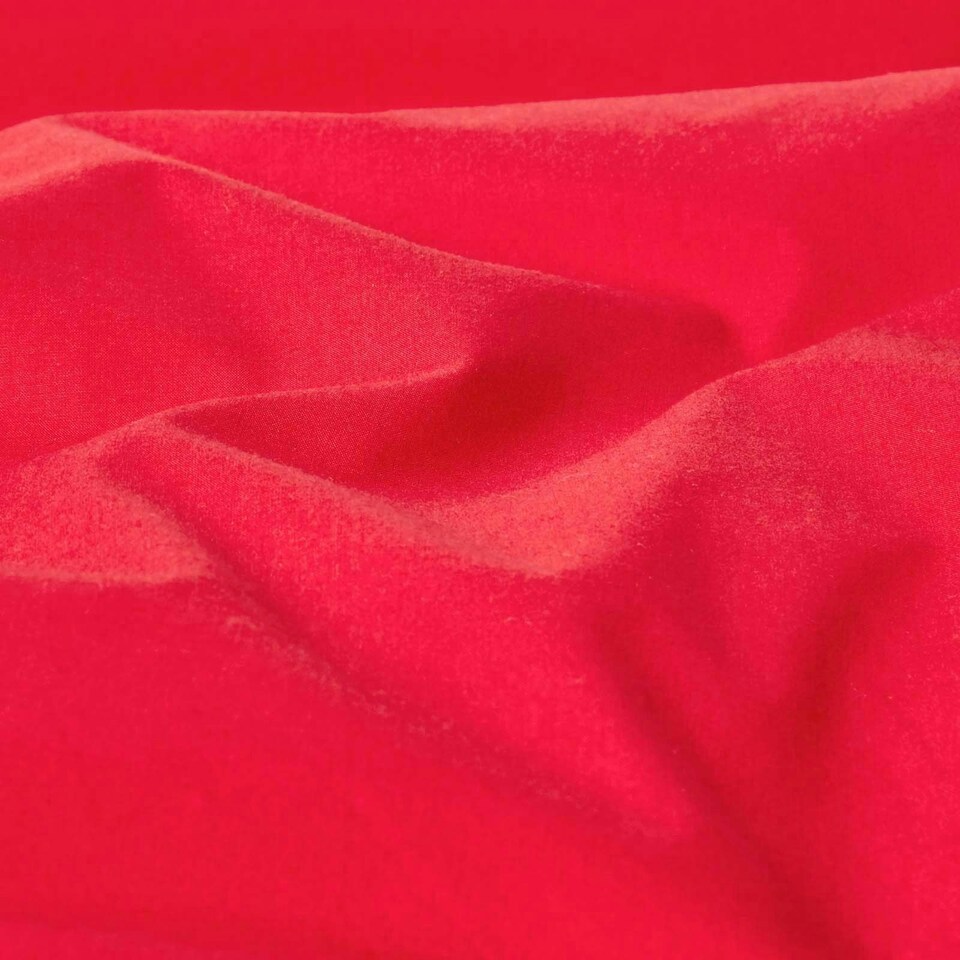 image 1 of Homescapes Red Egyptian Cotton Flat Sheet 200 TC, Single Red | Single