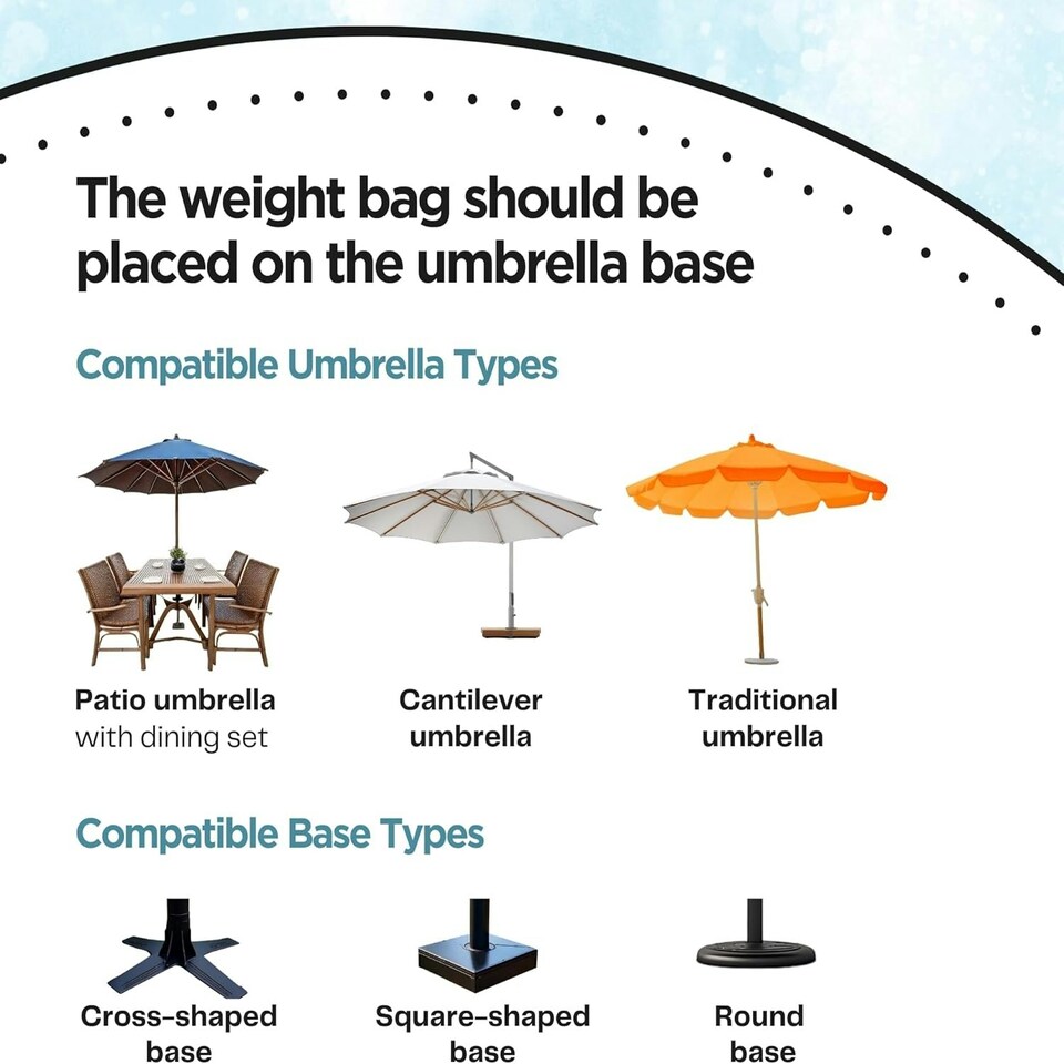 image 1 of Straame Heavy Parasol Base – 46CM Sand-Filled, Weatherproof Stand for Beach, Patio & Garden Umbrella Black