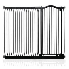Safetots Curved Top Safety Gate, 171cm - 180cm, Matt Black, Pressure Fit Stair Gate, Baby Gate for Doors Hallways and Spaces, Safety Barrier, Easy Installation