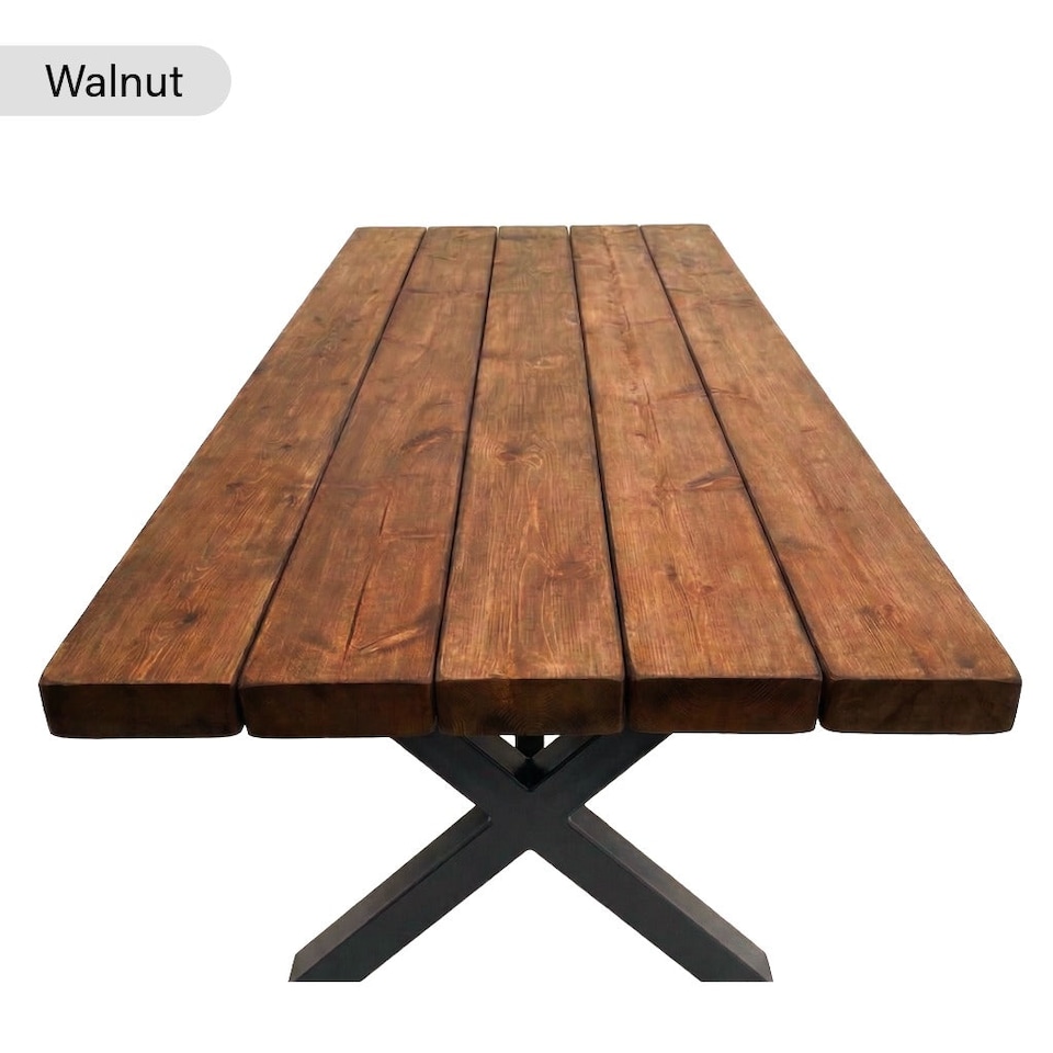 image 1 of Chunky Handmade Outdoor Table - Walnut