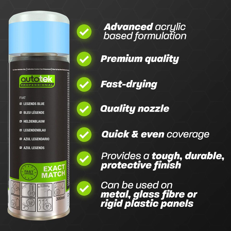 Autotek Fiat Legends Blue Fast Drying High Coverage Aerosol Spray Paint ...