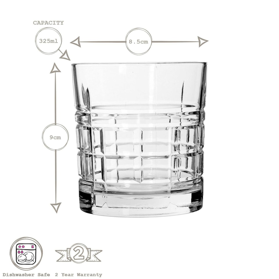 image 1 of LAV Brit Whiskey Glasses - 325ml - Clear - Pack of 6 Clear