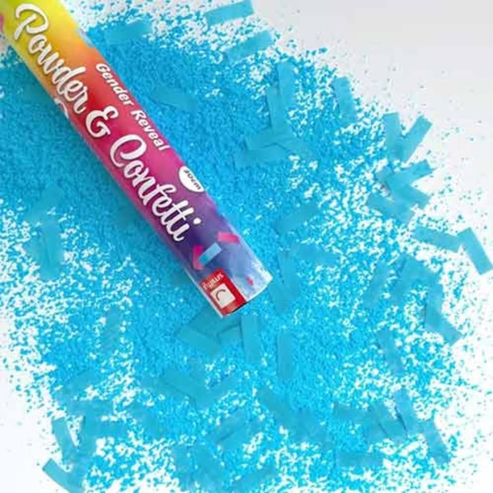 Baby Gender Reveal Blue Confetti & Powder Smoke Cannon 30cm