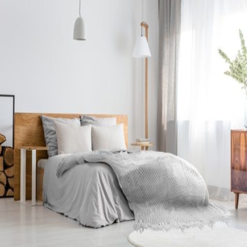 image 1 of Stockholm Collection Recycled Cotton Throw in Silver (50" x 60") Grey | Grey