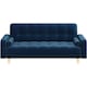 image 1 of Yaheetech Velvet Convertible Sofa Bed | Blue | Three Seater