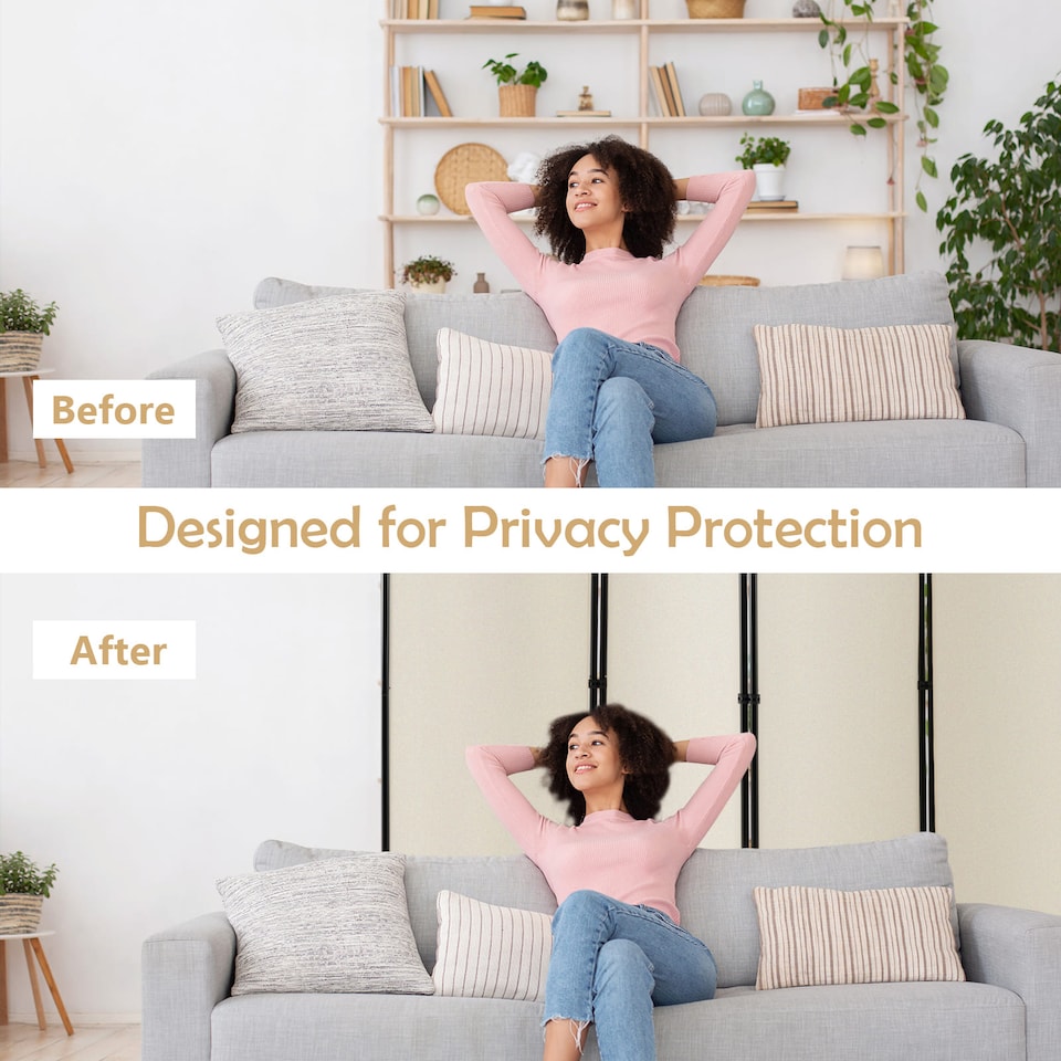 image 1 of COSTWAY 6 Panel Folding Room Divider 172cm Rolling Privacy Screen White