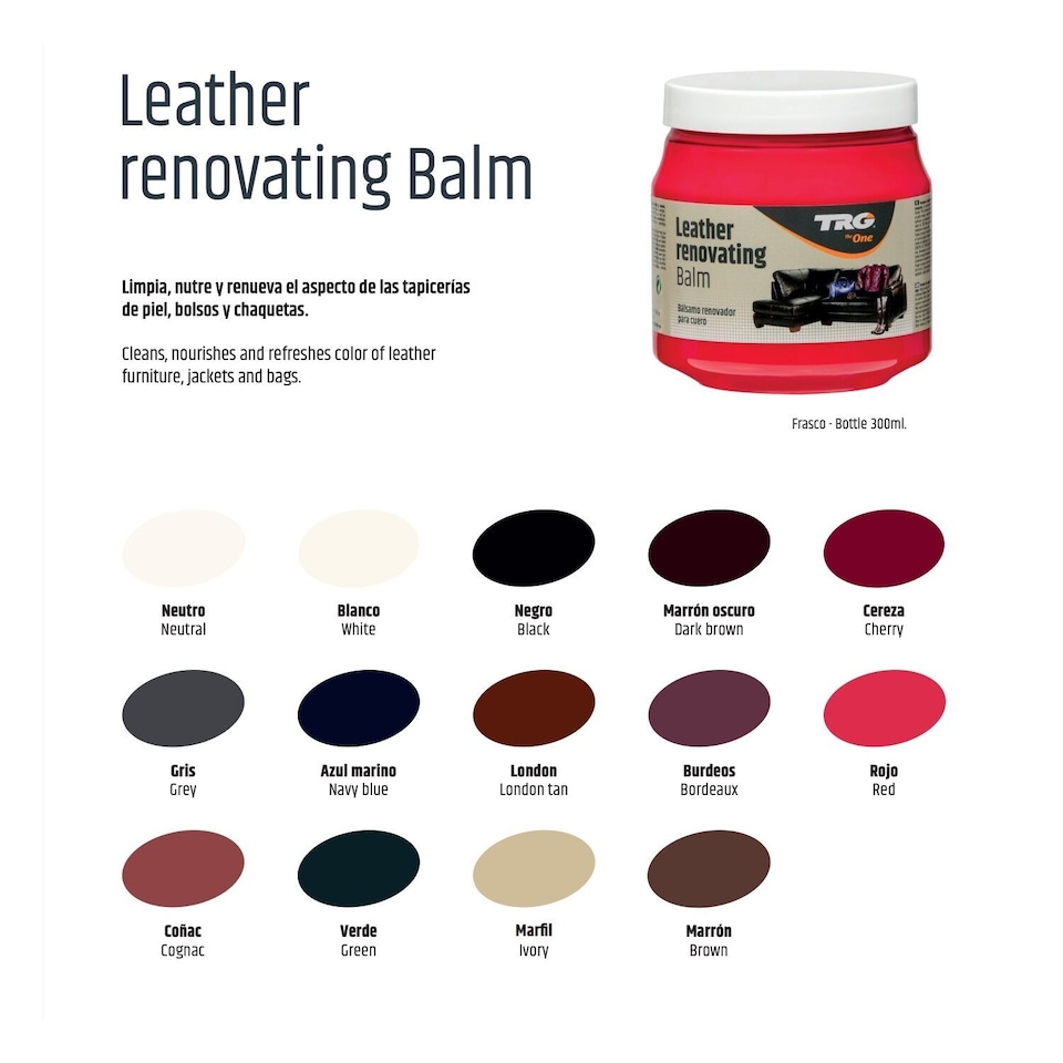 image 1 of TRG Leather Renovating Balm for Colour Restoration of Smooth Leather 300ml | Brown | Brown