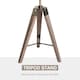 image 3 of HOMCOM Vintage Tripod Table Desk Lamp Bedside Light Copper Finish Wooden Base