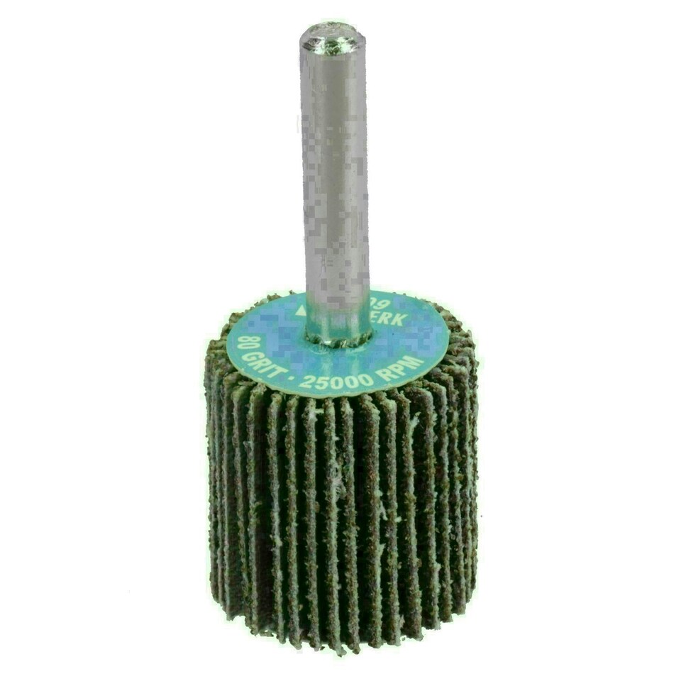 image 1 of 80 Grit 25mm Flap Wheel Disc Abrasive Sanding Pads For Drills 6mm Shank 20pc