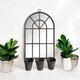 image 1 of Rusty Wall Mirror with Triple Planter - Distressed Metal - L5 x W45 x H78 cm Black