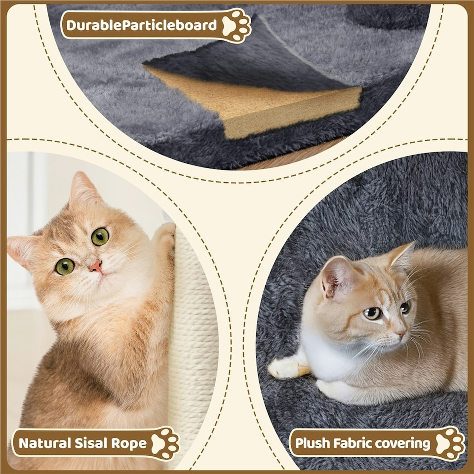 image 1 of Yaheetech 50 cm 2-Level Cat Tree with Condo Dark Grey
