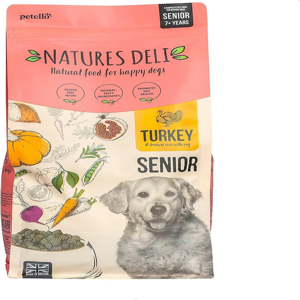 image 1 of Natures Deli Senior Dry Dog Food, Natural Complete Hypoallergenic Food for Dogs, Suitable for All Breeds Aged 7 Plus, Turkey and Rice - 2 kg