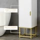 image 8 of kleankin Freestanding Bathroom Cabinet Linen Towel w/ Adjustable Shelf, 2 Doors