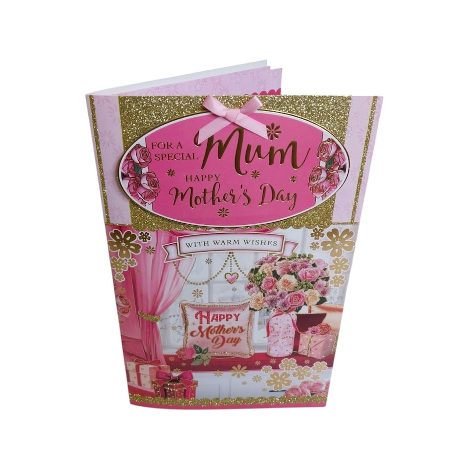 image 1 of To Mum Flower Pot and Cushion Design Pink Mother's Day Boxed Card