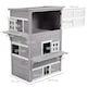 image 7 of PawHut 3-Tier Wooden Kitten Shelter for Indoor, Outdoor - Grey