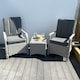 image 2 of Leigh Wicker Rattan Natural Bistro Set with outdoor cushion