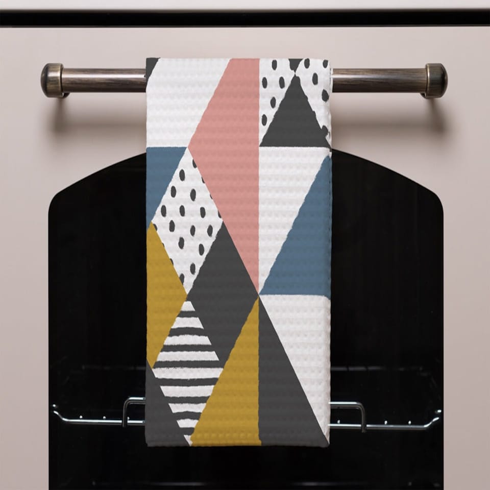image 1 of Coloured Geometric Pattern (Kitchen Towel)