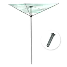 KCT 3 Arm Rotary Washing Line - 30m Drying Area Green | Silver