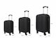 image 1 of Groundlevel Delta Stripe 3 Piece Luggage Set 4 Wheel Spinners Travel Suitcases | Black