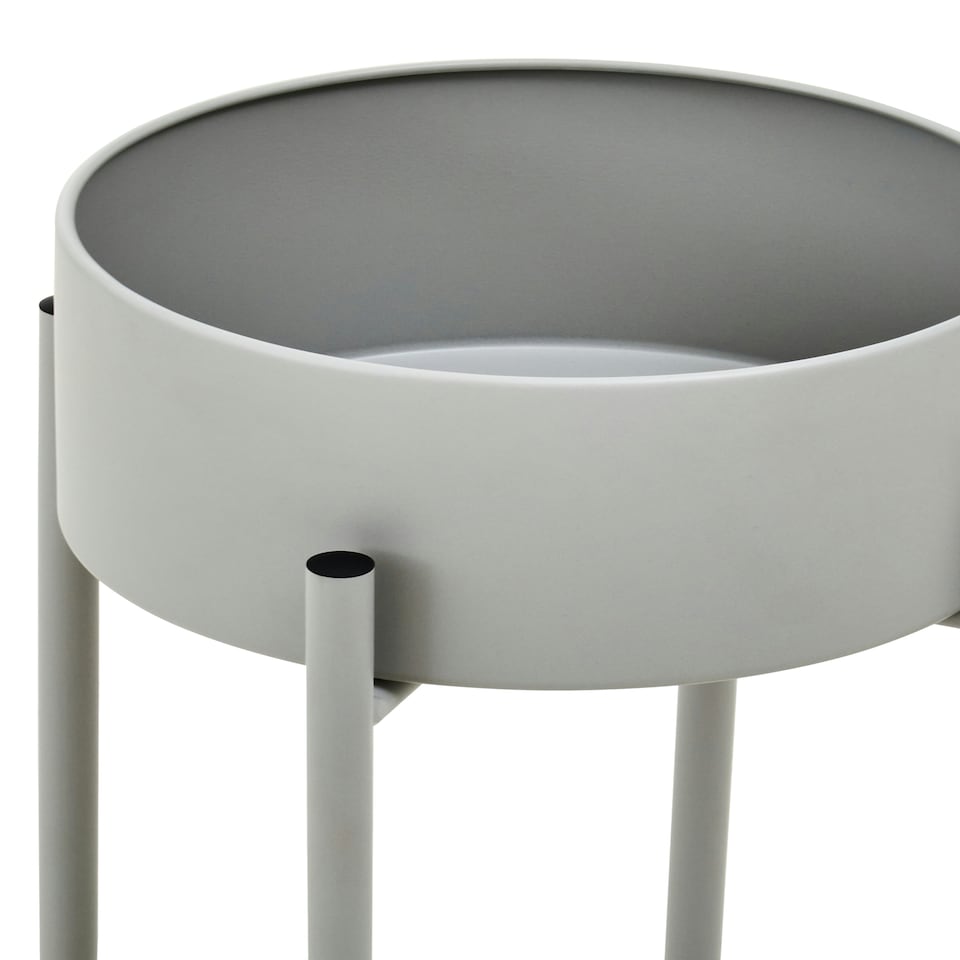 image 1 of Interiors by Premier Sturdy Small Grey Floor Standing Planter, Contemporary Outdoor Pot For Flowers, Durable Floor Planter Grey