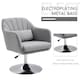 image 7 of HOMCOM Swivel Linen Fabric Accent Chair for Living Room Contemporary Vanity Armchair with Adjustable Height Thick Cushion Lumbar Support Armrest for Bedroom Office Light Grey