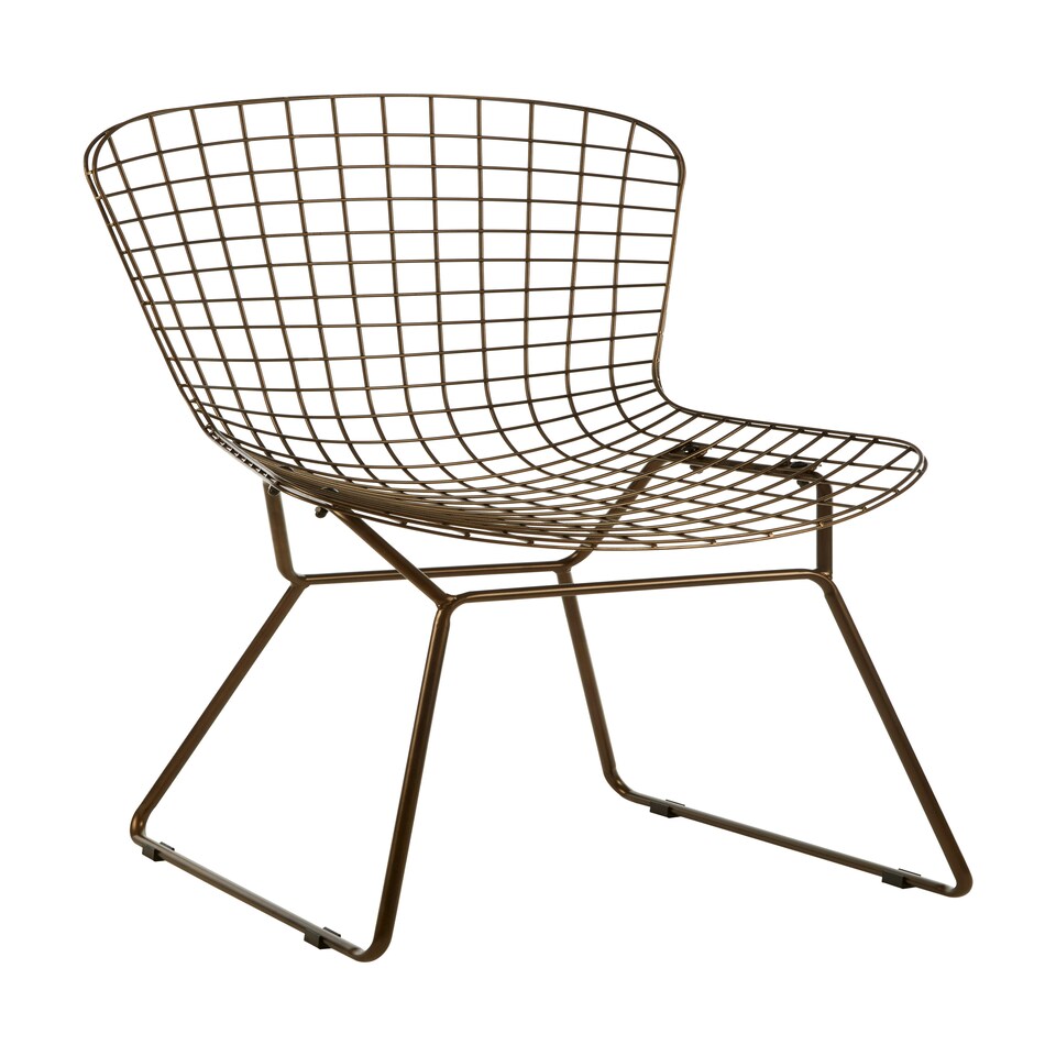 image 1 of Interiors by Premier Bronze Metal Grid Frame Wire Chair, Comfortable Seating Garden Wire Chair, Easy Cleaning Wire Frame