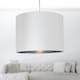 image 2 of First Choice Lighting White Faux Silk 30cm Drum Light Shade with Chrome Inner White | Chrome