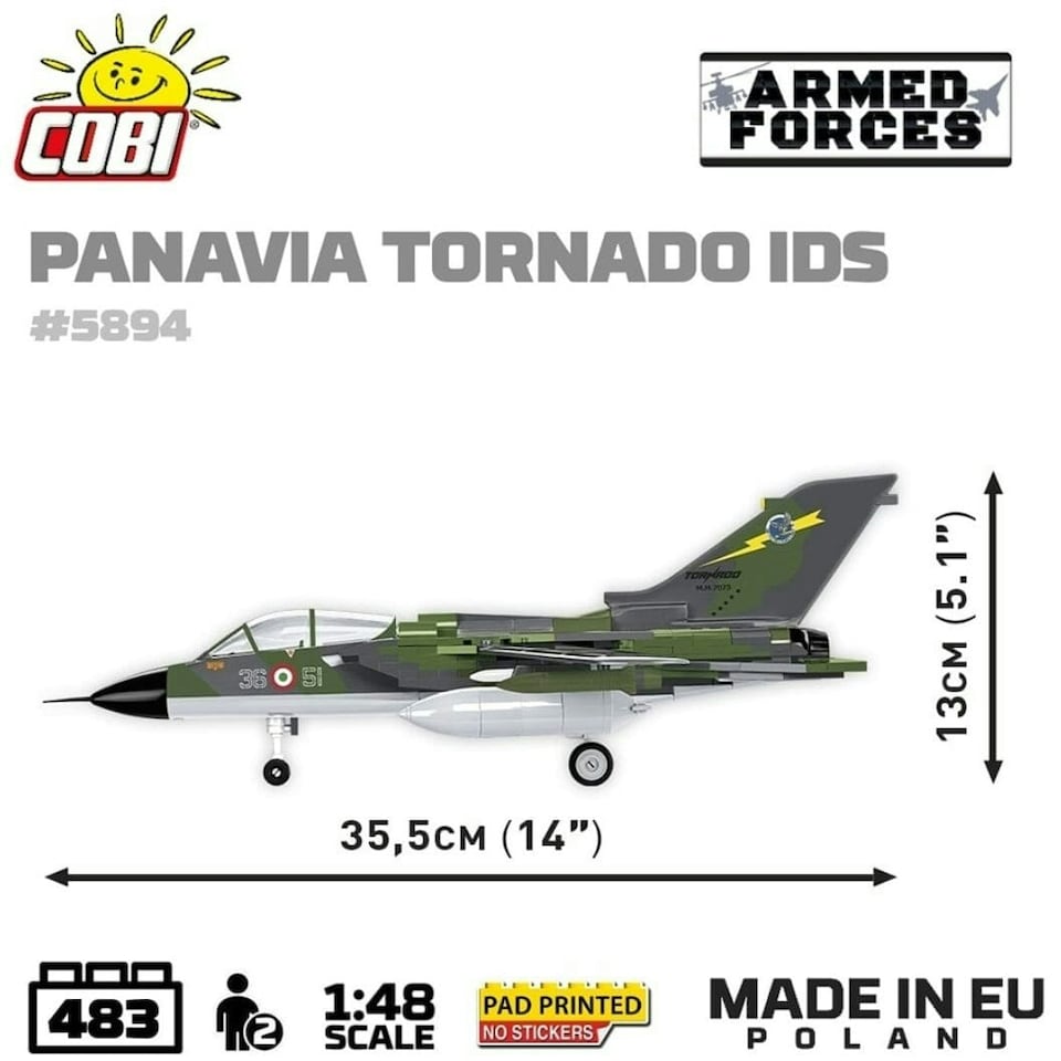 image 1 of Panavia Tornado IDS brick plane model - COBI 5894 - 493 bricks