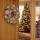 image 5 of Hanging Door Wreath Round Spring Easter Christmas Wall Decor Traditional Festive | Multi | Pink & Green Twigs | 34cm | 1