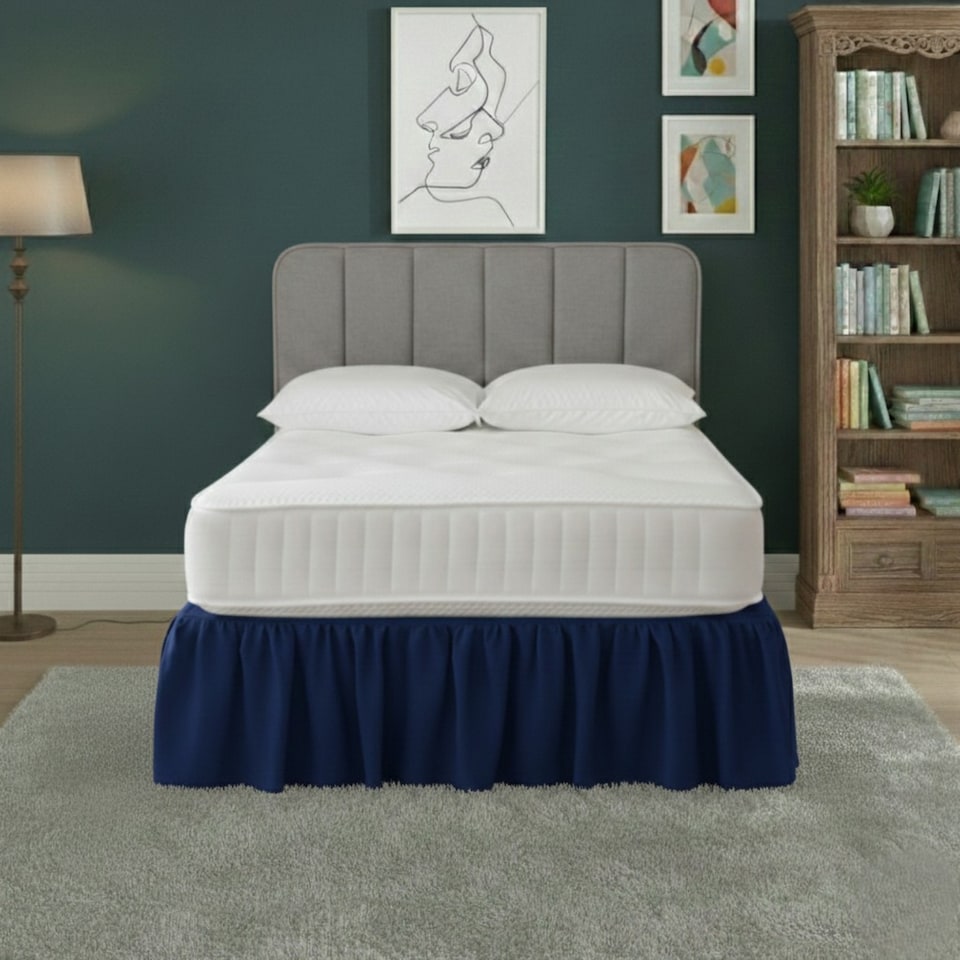 image 1 of Base Valance Polycotton Sheet for Divan Beds Easy Care Bed Base Cover | Blue | Royal Blue | Super King