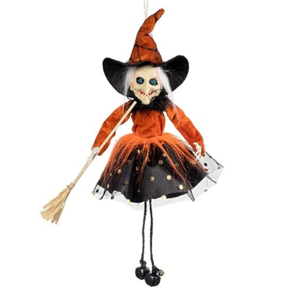 Orange Wicked Witch Hanging Halloween Prop Decoration 15cm