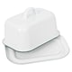 image 1 of Argon Tableware White Enamel Butter Dish - 18.5cm x 10cm - Green Green
