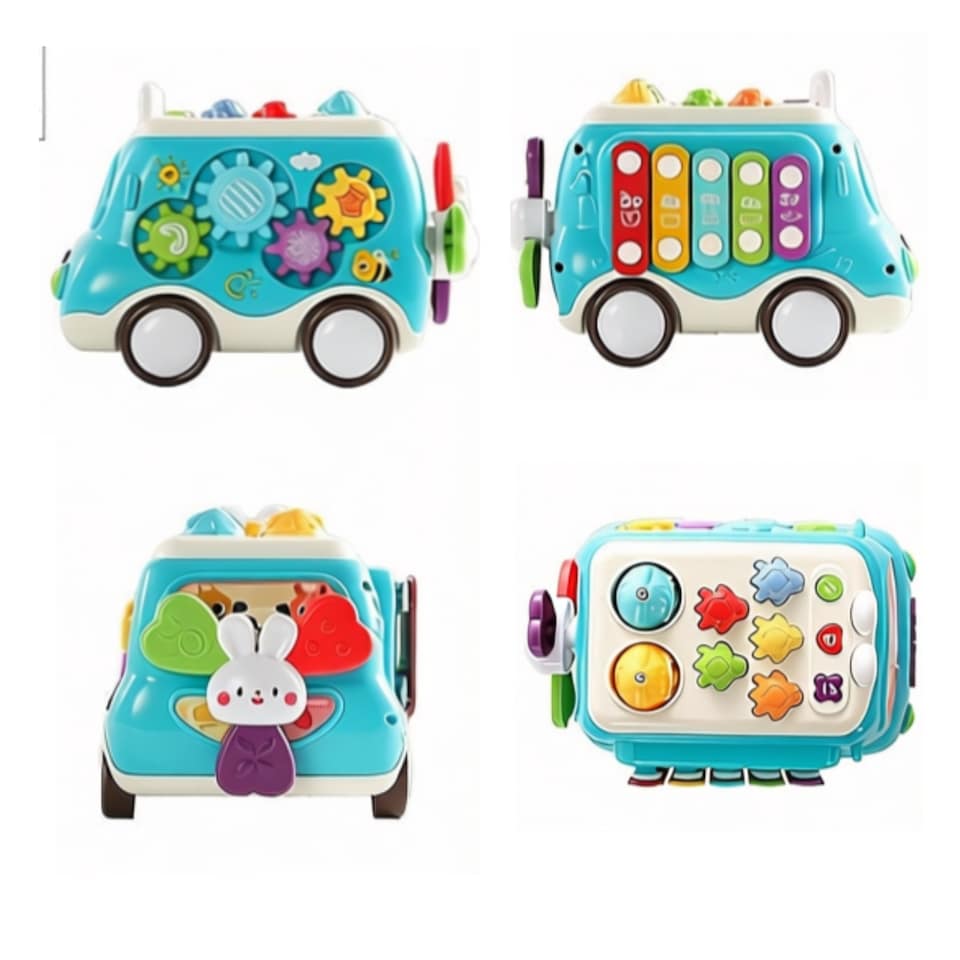 image 1 of Interactive Learning Bus Toy – Multi‑Function Activity Car with Lights, Music, Tools & Gears – Educational Sensory Toy for Toddlers