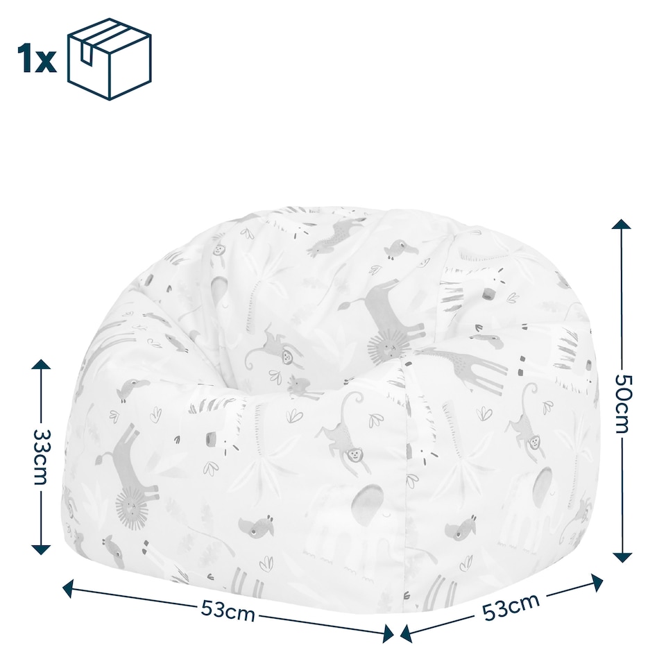 image 1 of icon Kids Kingston Safari Print Classic Bean Bag, Mint Green