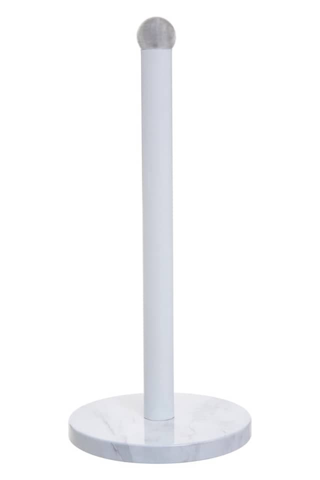 image 1 of Easton White Marble Effect Kitchen Roll Holder