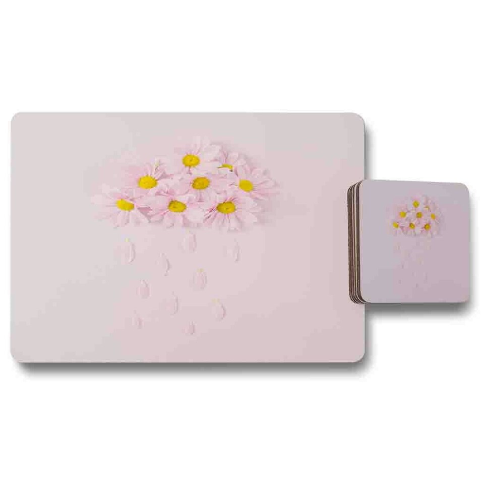 Raining Daisy Cloud Placemat & Coaster Set