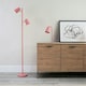 image 2 of ValueLights Bibi Pastel Pink 2 Way Adjustable Multi-Directional Metal Floor Lamp
