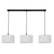 image 4 of ValueLights Reni Grey Drum Shade 3 Drop Bar Matte Black Diner Ceiling Light with LED Bulbs Black