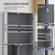 image 9 of COSTWAY Broom Closet Storage Cabinet Wooden Utility Grey