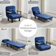 image 2 of 4 in 1 Folding Single Sofa Bed Convertible Lounge Sleeper Chair with Adjustable Backrest and Large Cushion Blue
