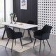 image 9 of Set of 2 Camden Modern Velvet Dining Chairs with Armrests, Quilted Design & Black Metal Legs Black