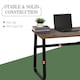 image 7 of HOMCOM Computer Table, Writing Desk with Steel Frame and Wood Top, Industrial Home Study Table, 115 x 58 x 74.5cm, Rustic Brown and Black