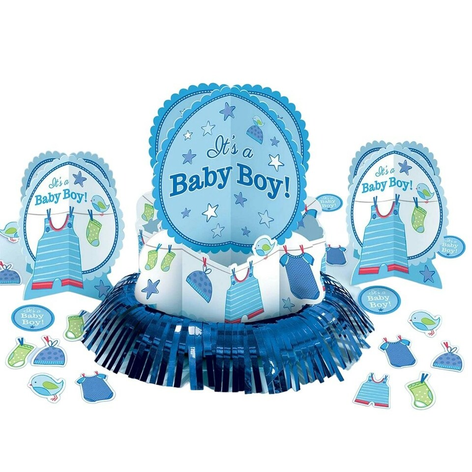 Amscan Its A Baby Boy Table Decoration - Blue/White - One Size