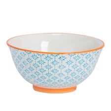 Nicola Spring Hand-Printed Cereal Bowls - 16cm - Purple - Pack of 6 | Multi | Multi