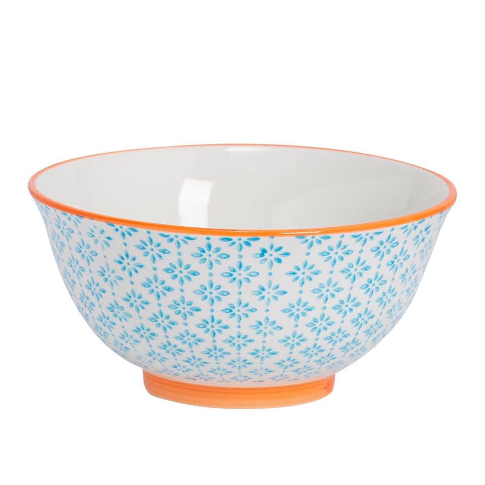 image 1 of Nicola Spring Hand-Printed Cereal Bowls - 16cm - Purple - Pack of 6 | Multi | Multi