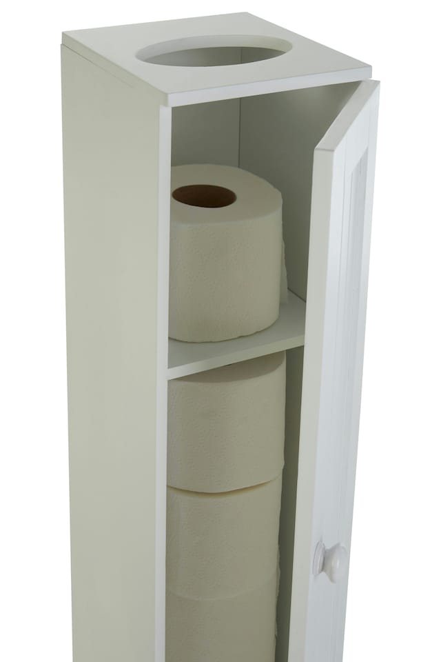 image 1 of Orsina Toilet Paper Holder Cabinet,Compact Bathroom Storage For Toilet Paper,Modern White Wooden Tissue Cabinet