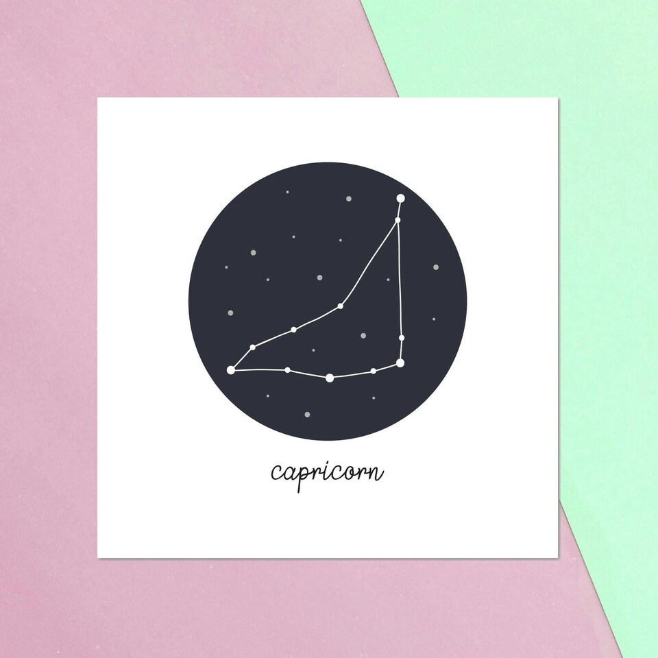 Capricorn Square Greetings Card