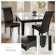 image 4 of Dining Chair - ergonomic seat shape, high backrest, padded, faux leather - Set of 4 Brown