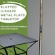 image 4 of Outsunny Garden Table with Parasol Hole for Four, Slatted Metal Plate
